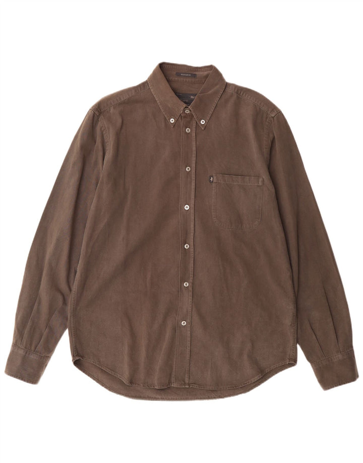 Ανδρικό πουκάμισο Marlboro Classics Regular Fit XL Καφέ βαμβακερό