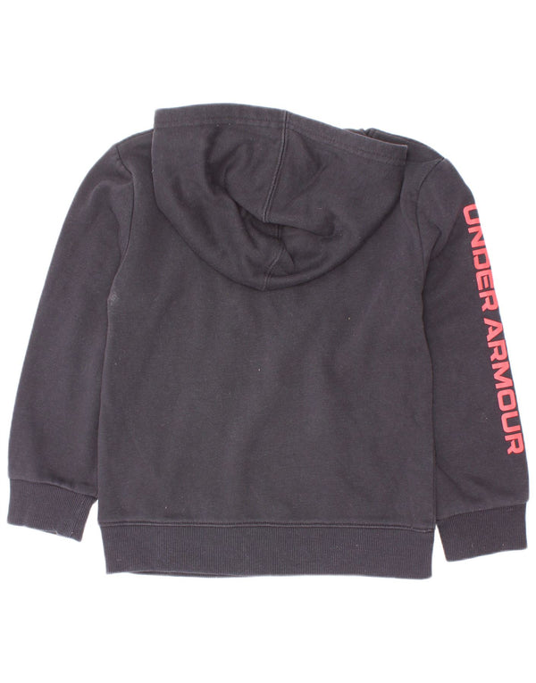Under Armour Boys Graphic Hoodie Jumper 4-5 Years Black Cotton