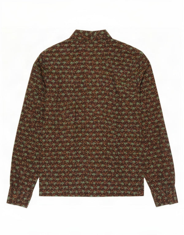 Vintage γυναικείο πουκάμισο UK 16 Large Brown Floral
