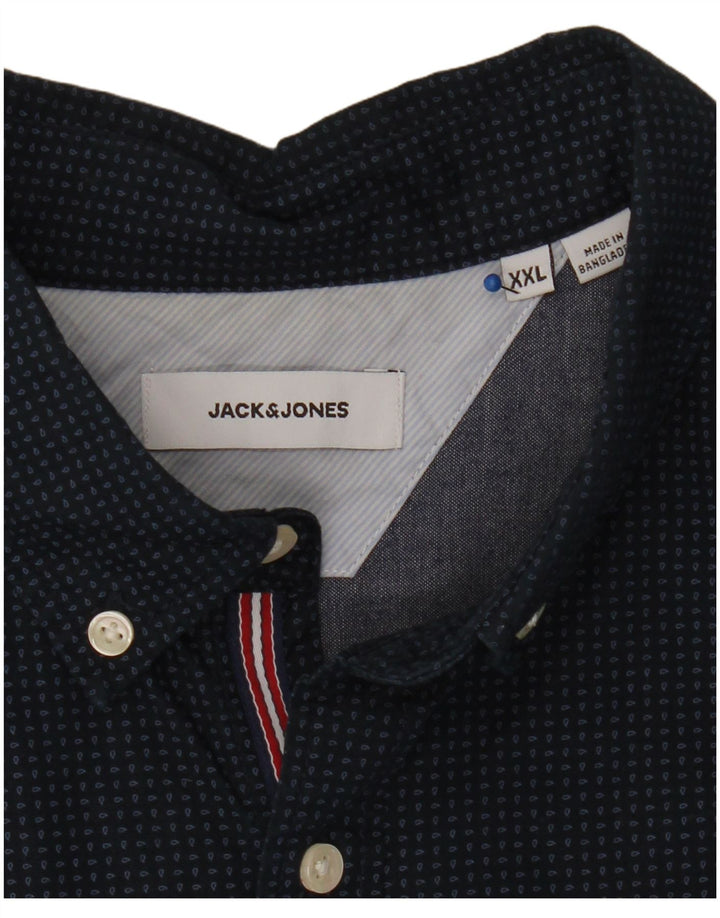 Ανδρικό πουκάμισο Jack & Jones 2XL Navy Blue Paisley