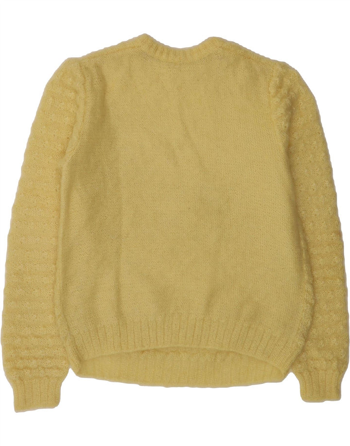 VINTAGE Womens Crew Neck Jumper Sweater UK 14 Medium Yellow Vintage Vintage and Second-Hand Vintage from Messina Hembry 