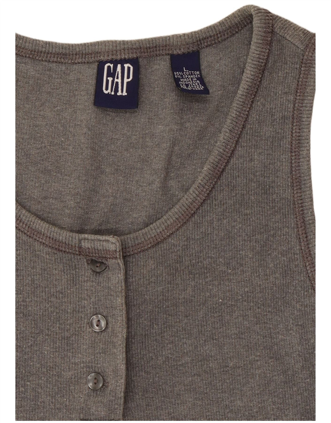 Gap Γυναικείο Crop Vest Top UK 14 Large Grey Cotton