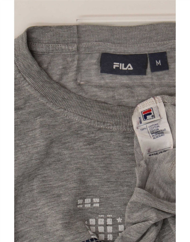Ανδρικό γραφικό T-Shirt Fila Top Μεσαίο γκρι βαμβακερό
