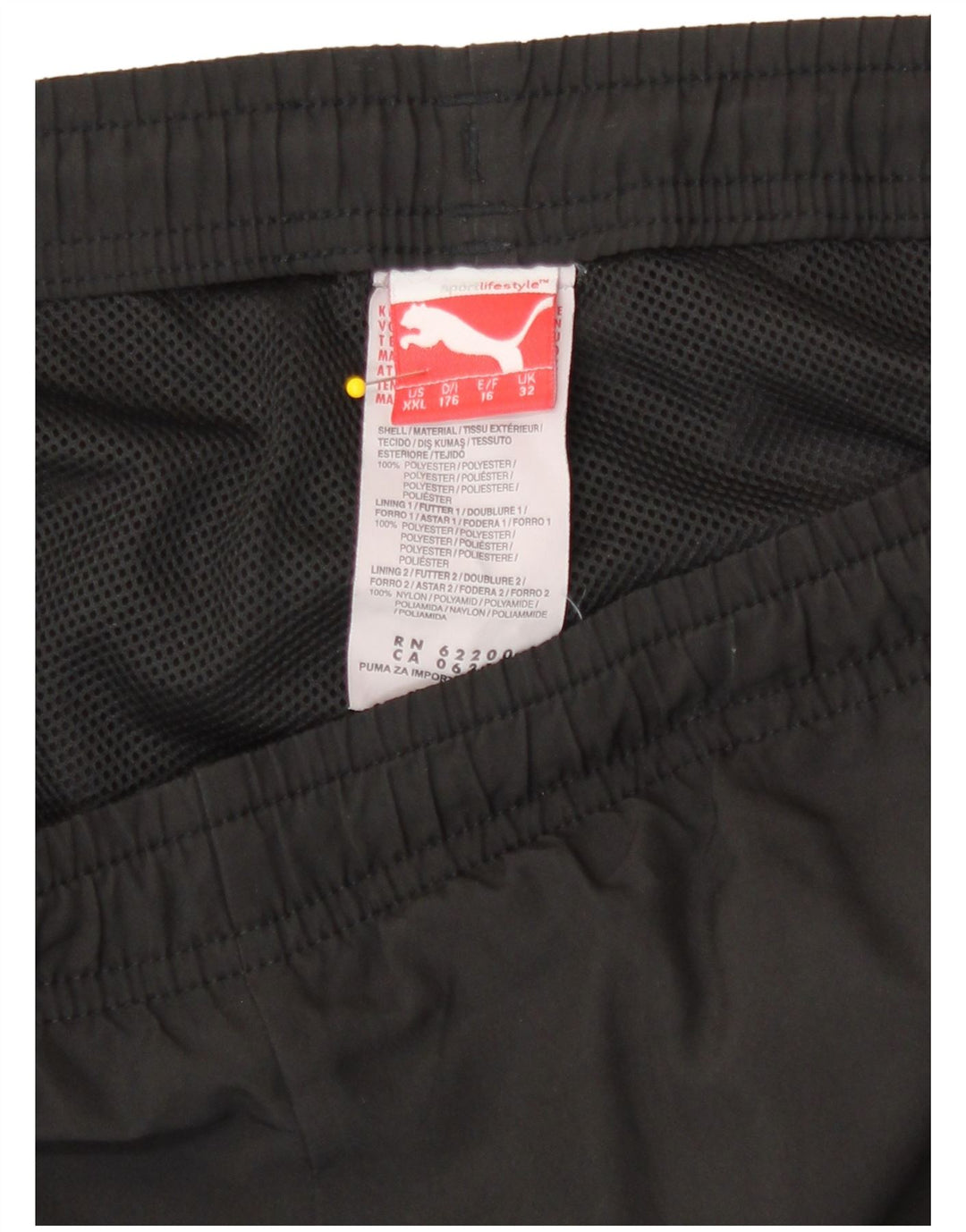 Puma Boys Tracksuit Trousers Joggers 15-16 Years Black Polyester