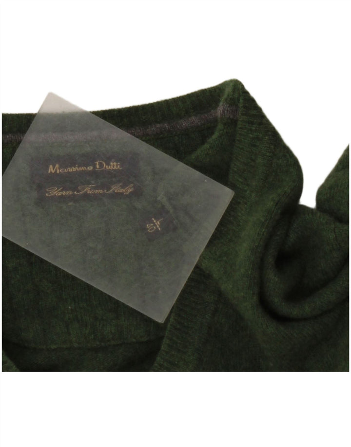 MASSIMO DUTTI Ανδρικό πουλόβερ με λαιμόκοψη με λαιμόκοψη μεγάλο πράσινο