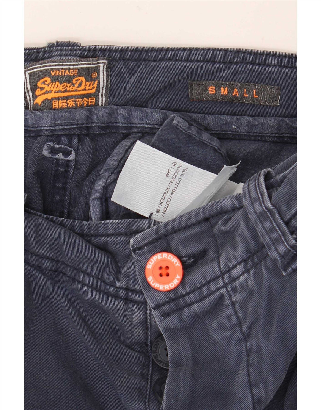 Ανδρικό σορτς Cargo Superdry Small W29 Navy Blue Cotton