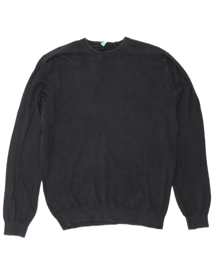Ανδρικό πουλόβερ Benetton Crew Neck Jumper Medium Black Classic