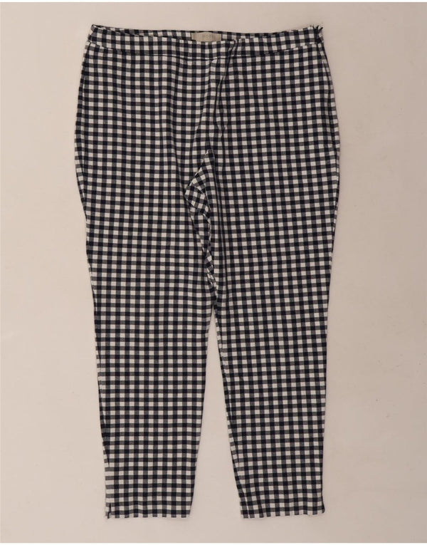 Hobbs Γυναικείο Skinny Cropped Παντελόνι UK 16 Large W34 L26 Navy Blue Gingham
