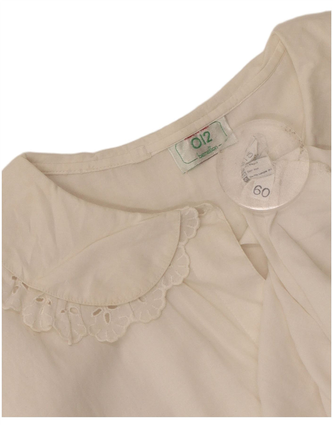 Γυναικείο πουκάμισο Benetton Μπλούζα UK 8 Small Off White Βαμβακερό