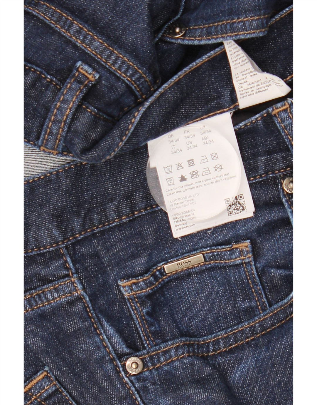 Ανδρικό τζιν HUGO BOSS Slim W34 L34 Navy Blue Cotton