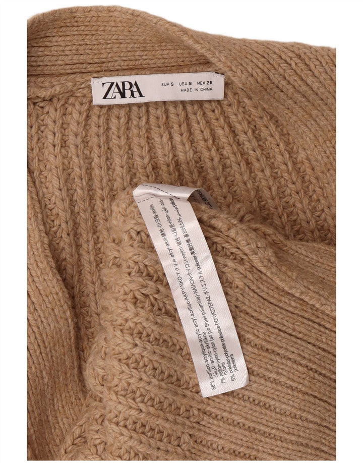 ZARA Γυναικείο αμάνικο πουλόβερ UK 10 Small Brown