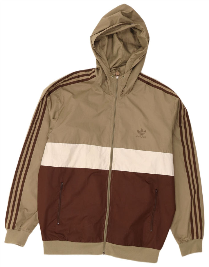 Ανδρική φόρμα με κουκούλα Adidas Top Jacket Large Khaki Colourblock Polyester