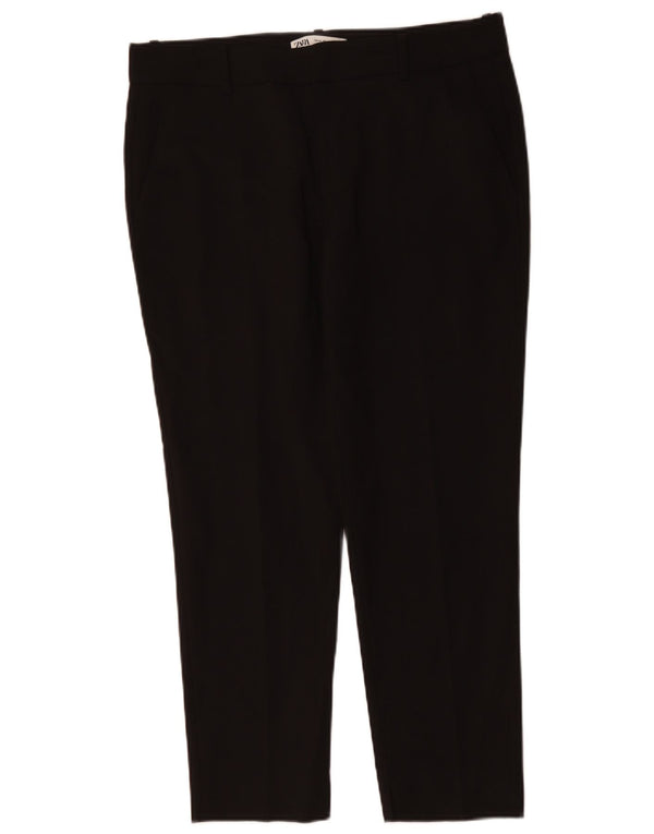 ZARA Γυναικείο Slim παντελόνι Chino EU 42 Large W32 L27 Μαύρο βαμβακερό