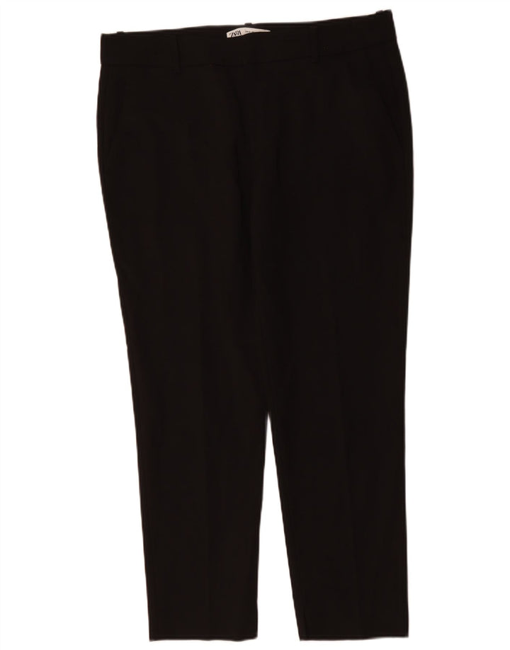 ZARA Γυναικείο Slim παντελόνι Chino EU 42 Large W32 L27 Μαύρο βαμβακερό