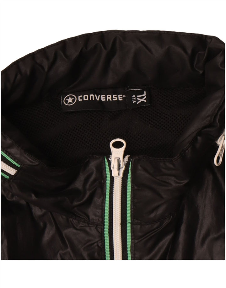 Ανδρικό μπουφάν Converse Windbreaker UK 42 XL Μαύρο Πολυεστέρας