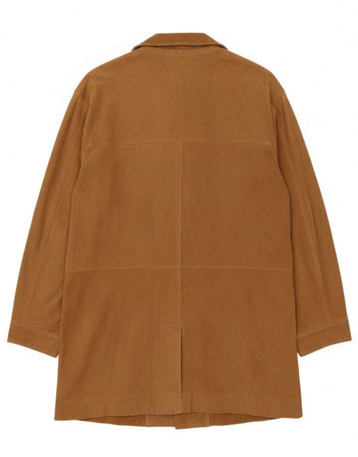 Vintage Γυναικείο Suede Πανωφόρι IT 42 Medium Beige Leather