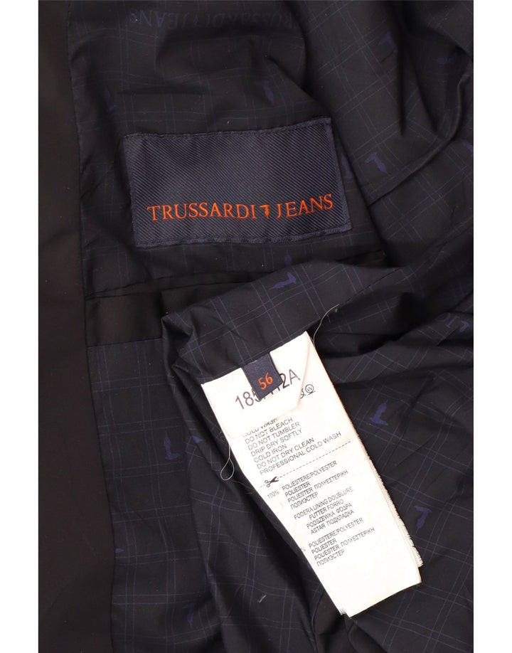 TRUSSARDI JEANS Ανδρικό μπουφάν με επένδυση IT 56 3XL μαύρο πολυεστέρα