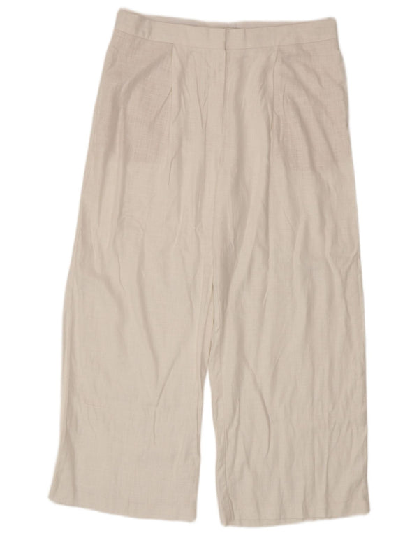 Marks & Spencer Γυναικείο Ψηλόμεσο Παντελόνι UK 16 Large W36 L27 Λευκό