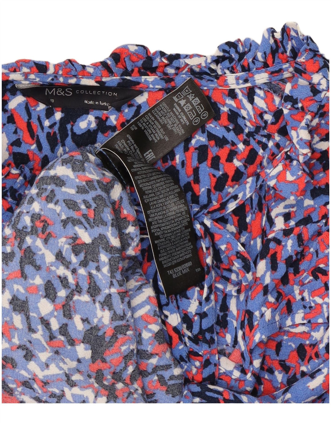 Γυναικεία μπλούζα Marks & Spencer Top UK 18 XL Blue Animal Print Viscose