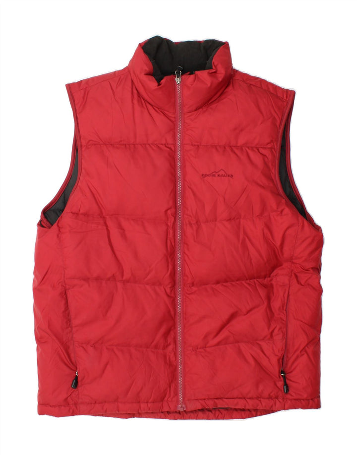 EDDIE BAUER Mens Padded Gilet UK 40 Large Red Polyester Vintage Eddie Bauer and Second-Hand Eddie Bauer from Messina Hembry 