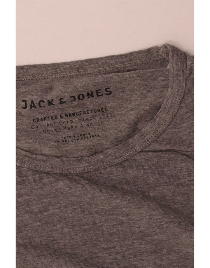 Jack & Jones Ανδρικό μακρυμάνικο μπλουζάκι μεγάλο γκρι βαμβακερό
