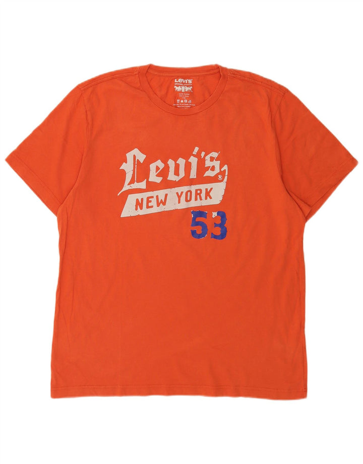 Ανδρικό γραφικό T-Shirt Levi's Top μεγάλο πορτοκαλί βαμβακερό