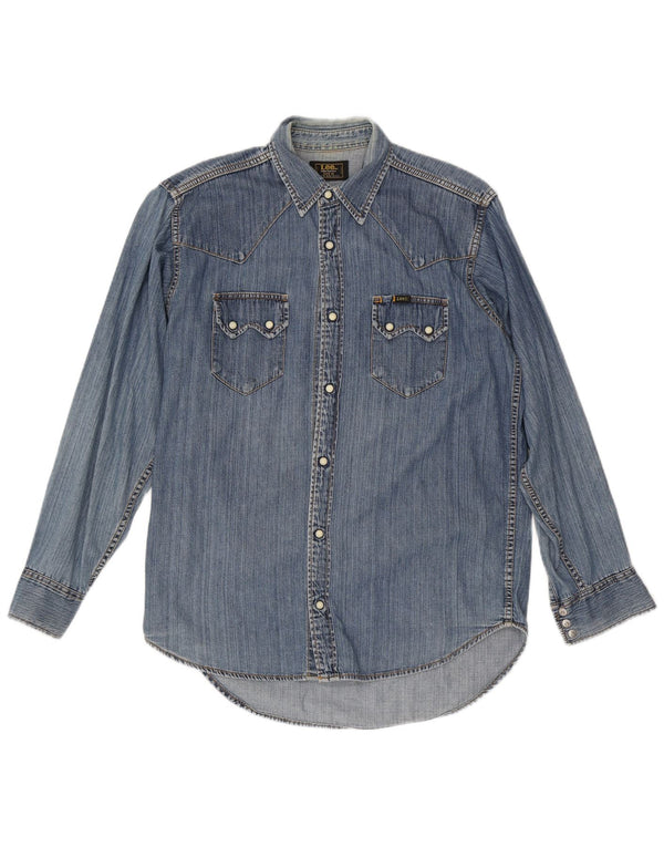 Ανδρικό τζιν πουκάμισο Lee Medium Blue Nylon