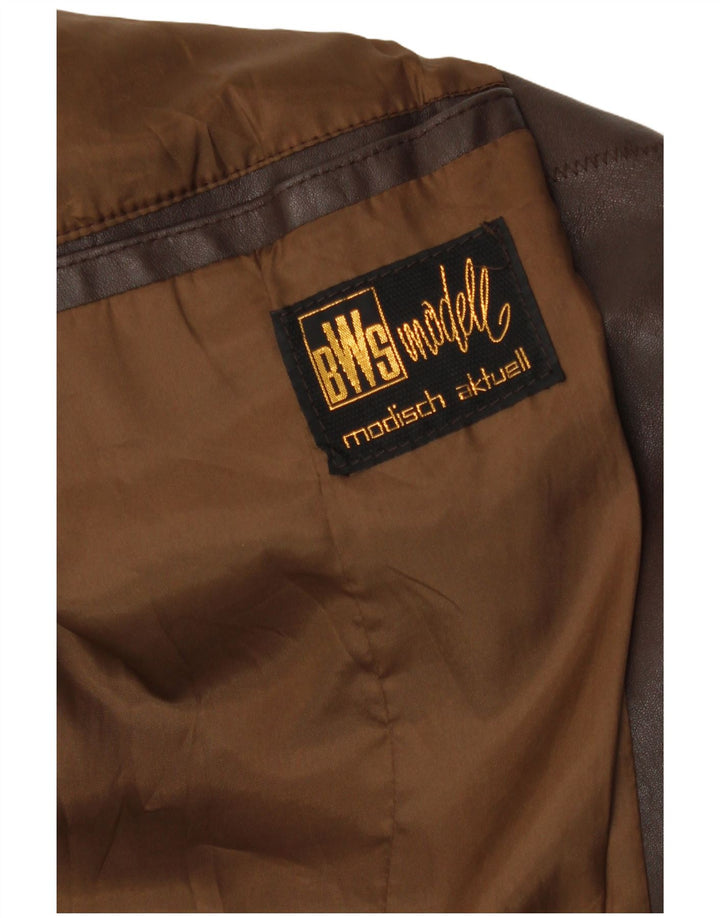 BWS Mens Leather Jacket UK 38 Medium Brown