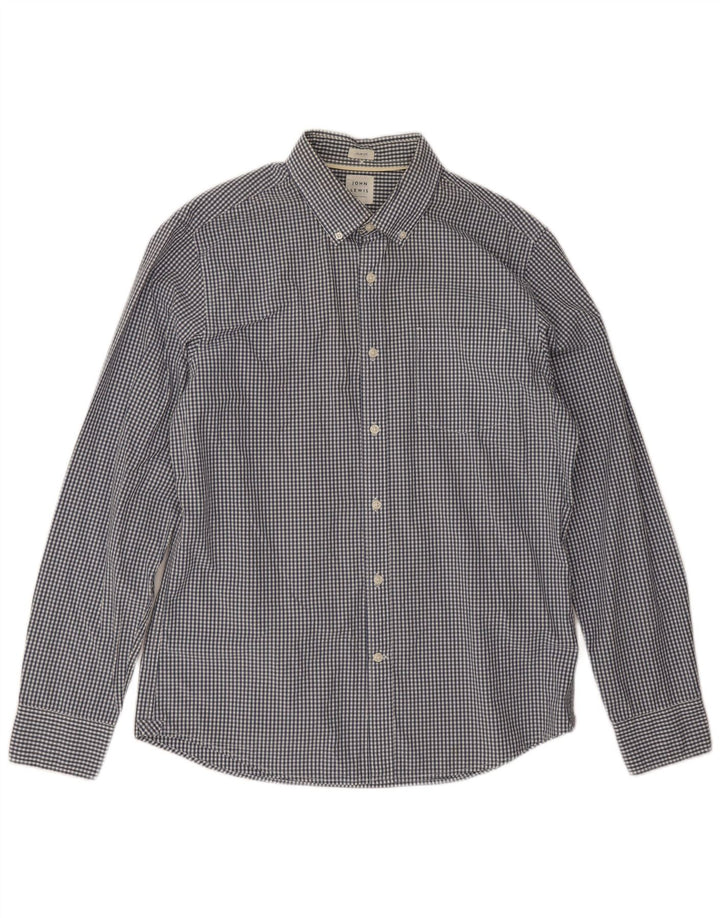 Ανδρικό πουκάμισο John Lewis Slim Fit Large Navy Blue Gingham Cotton