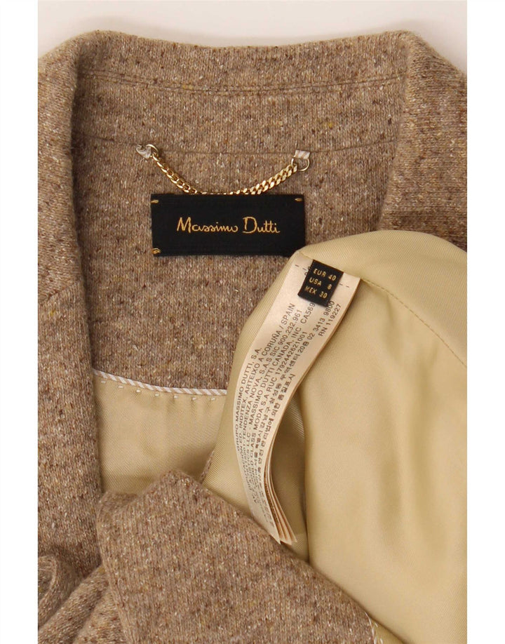 Massimo Dutti Γυναικείο πλεκτό σακάκι με 2 κουμπιά μπλέιζερ EU 40 με μέτριο μπεζ φλύκταινα