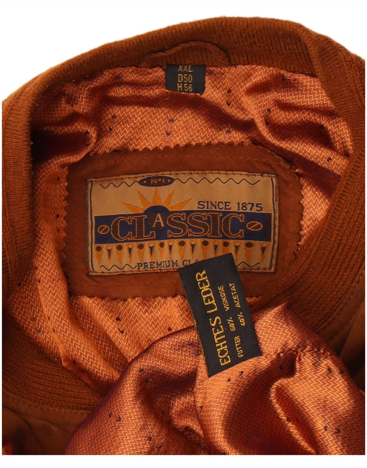 Vintage Ανδρικό Suede Bomber Jacket UK 44 2XL Καφέ Δερμάτινο