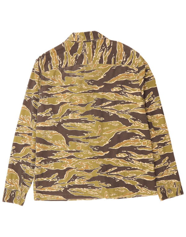 ALL SAINTS Mens Relaxed Fit Shirt Medium Khaki Camouflage Cotton