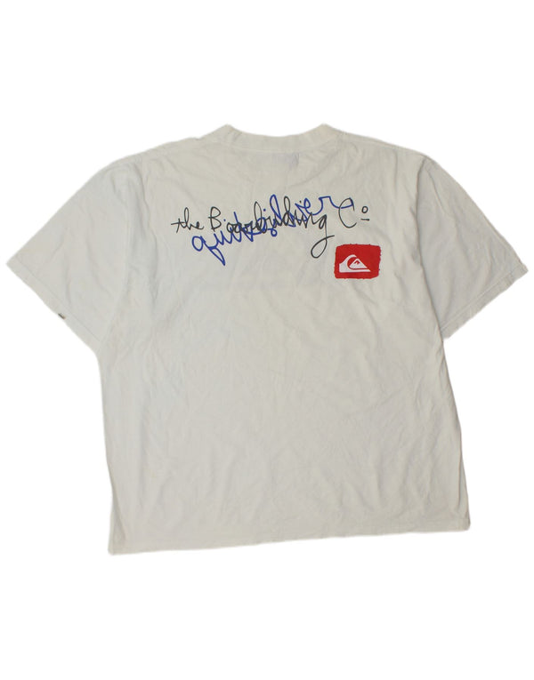 Ανδρικό γραφικό μπλουζάκι Quiksilver Top 2XL Λευκό βαμβακερό