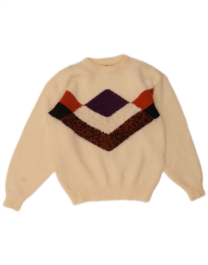 Γυναικείο πουλόβερ C&A Crew Neck Jumper EU 40 Medium Off White Argyle/Diamond