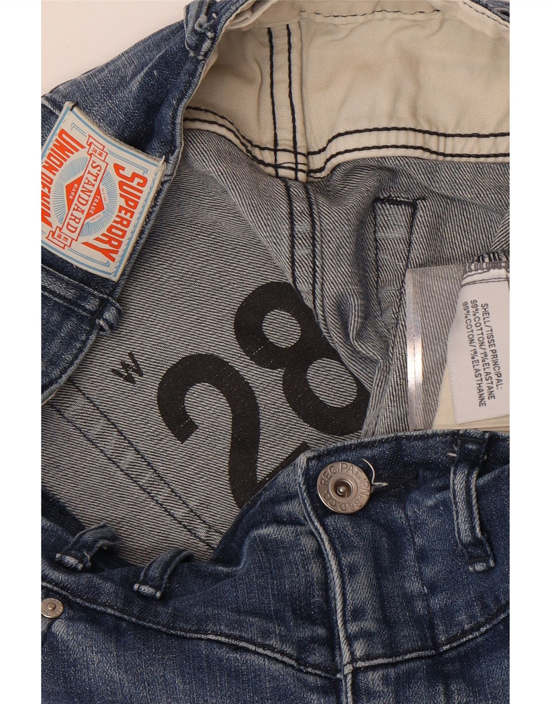 Superdry Γυναικεία Μίνι Τζιν Φούστα W28 Μεσαίο Μπλε Βαμβακερό