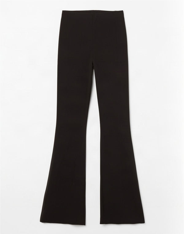 Topshop Γυναικεία Flare Casual Παντελόνια UK 10 Small W28 L32 Black Viscose