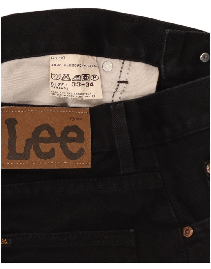 Lee Mens Straight Jeans W33 L30 Μαύρο βαμβακερό