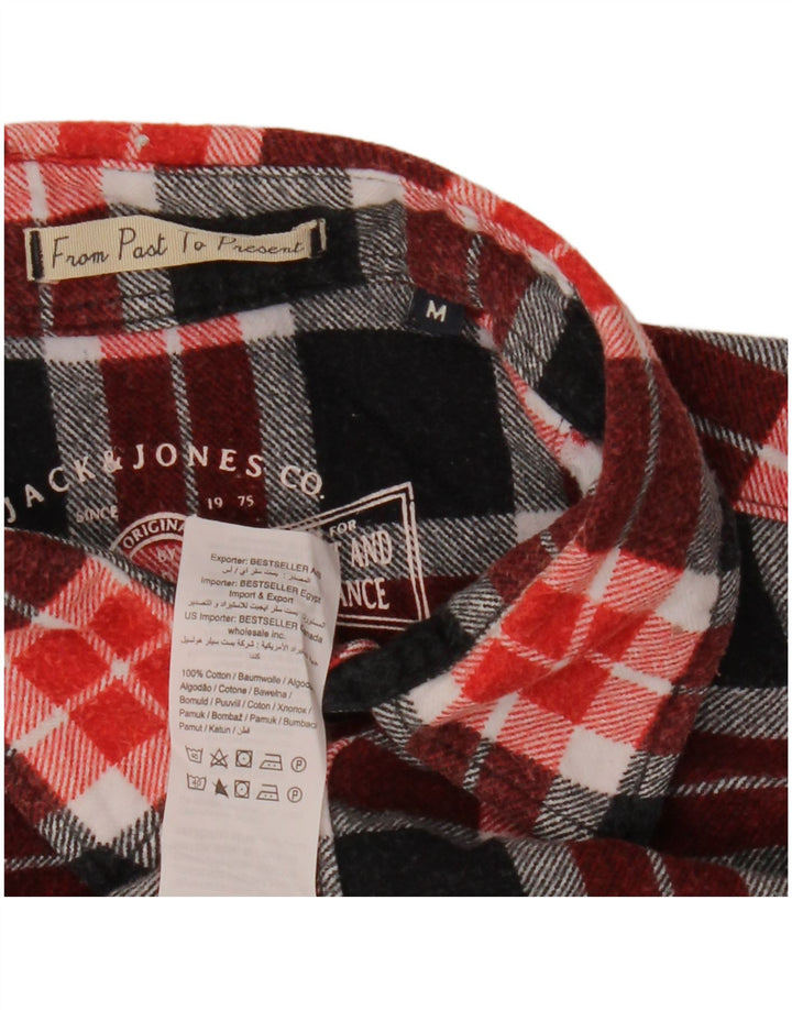 Ανδρικό φανελένιο πουκάμισο JACK & JONES, μεσαίο κόκκινο βαμβακερό