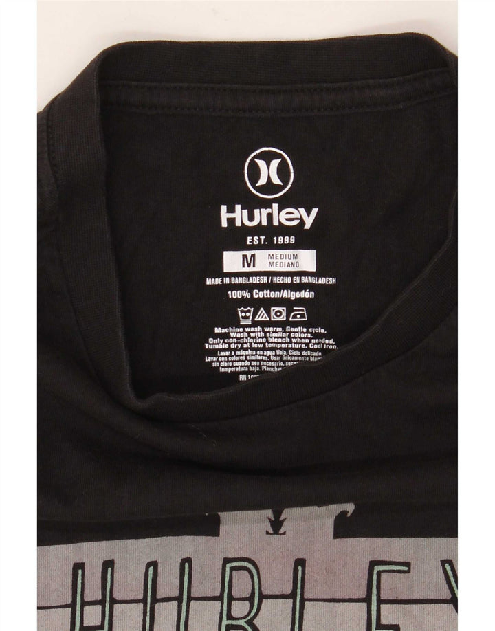 Ανδρικό γραφικό T-Shirt Hurley Top Μεσαίο μαύρο βαμβακερό