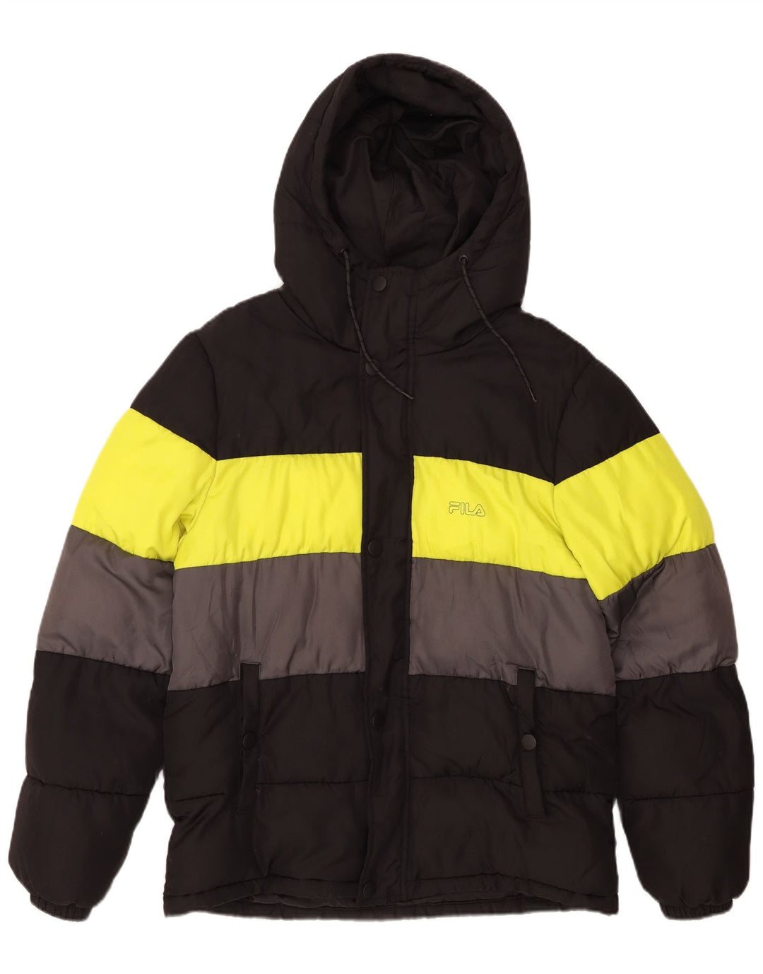 Ανδρικό μπουφάν FILA με κουκούλα UK 36 Small Black Colorblock Πολυεστέρας