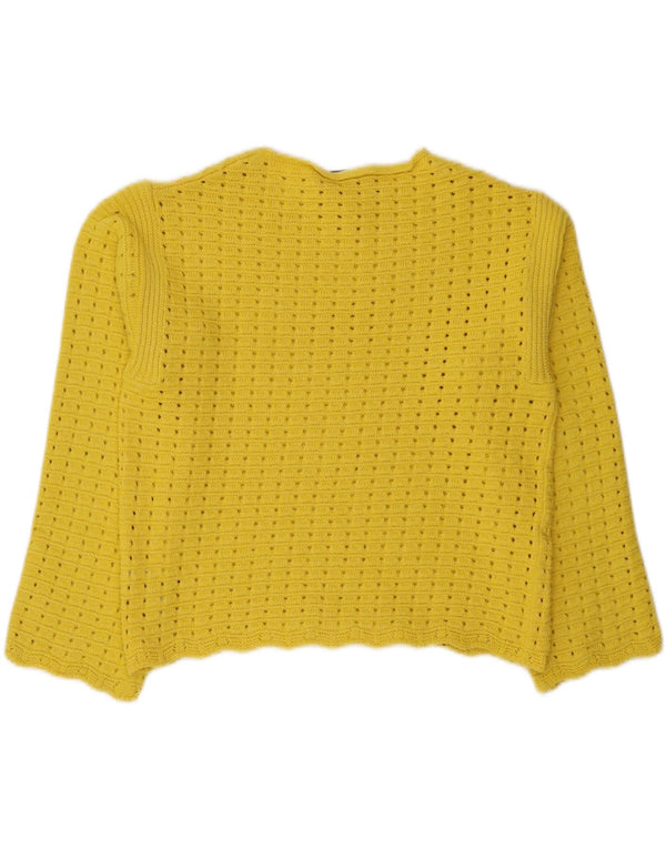 Marks & Spencer Γυναικείο Crop Boat Neck Jumper πουλόβερ UK 14 Medium Yellow