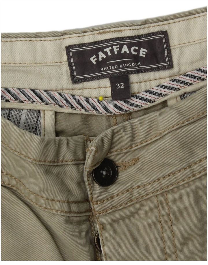 Ανδρικό σορτς Chino Fat Face W32 από μεσαίο χακί βαμβακερό
