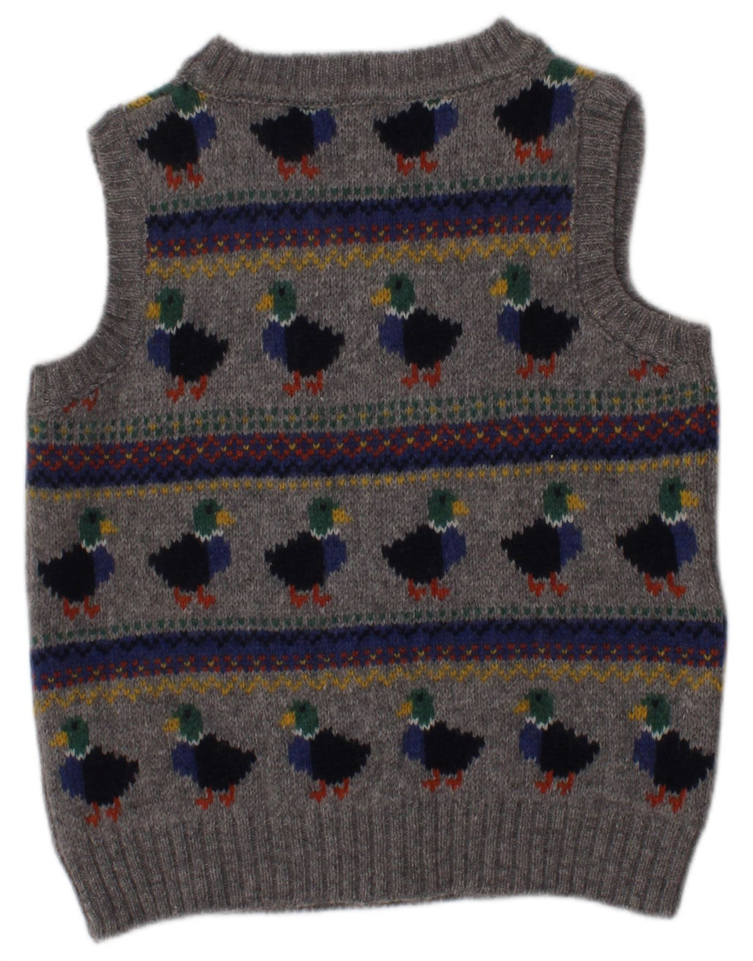 JOJO MAMAN BEBE Boys Vest Tank Top 2-3 Years Grey Fair Isle Lambswool