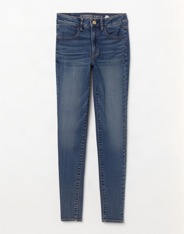 American Eagle Γυναικεία Super Strech Jegging Jegging UK 6 XS W26 L30 Blue