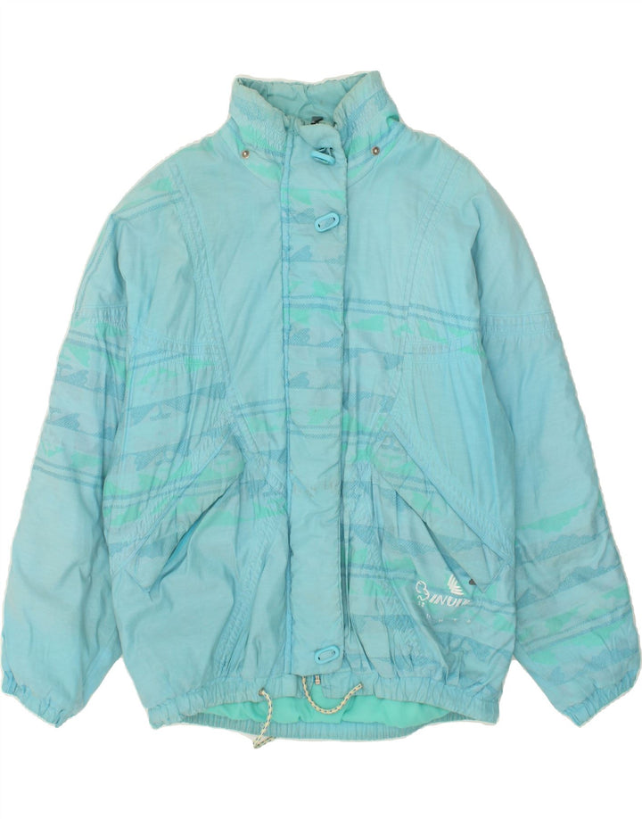 VINTAGE Womens Windbreaker Jacket UK 12 Medium Blue Striped Cotton | Vintage Vintage | Thrift | Second-Hand Vintage | Used Clothing | Messina Hembry 