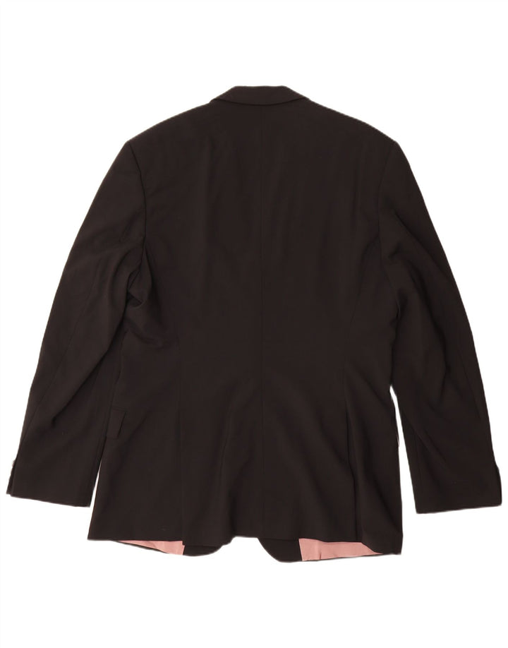 Ανδρικό σακάκι σακάκι Hugo Boss US 46 3XL Μαύρο μάλλινο με 2 κουμπιά