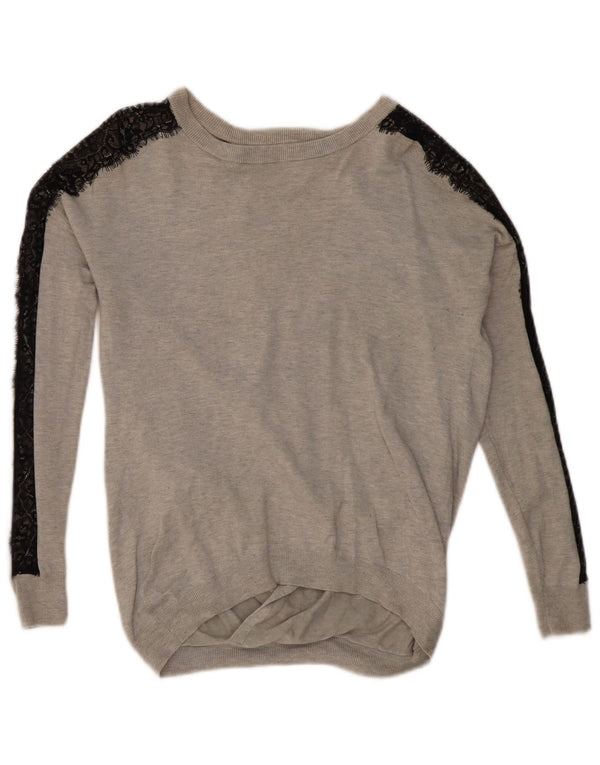 Karen Millen Γυναικείο πουλόβερ με λαιμόκαυστο UK 14 Large Grey Colourblock