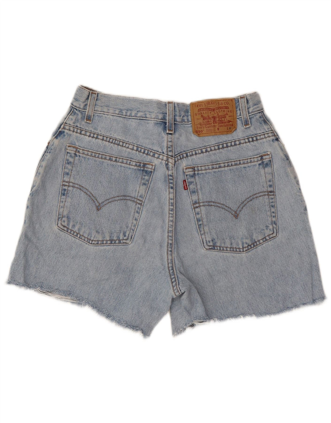 LEVI'S Womens 550 Distressed Relaxed Fit τζιν σορτς μεσαίο W28 μπλε