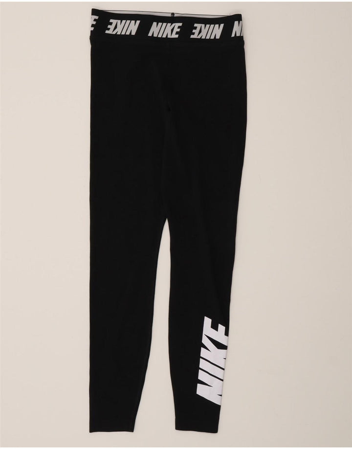 Γυναικεία γραφικά κολάν Nike UK 10 μικρά βαμβακερά μαύρα