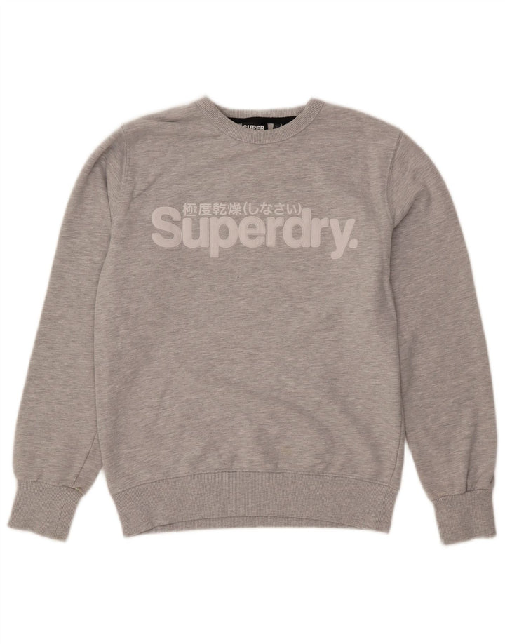 Ανδρικό γραφικό φούτερ Superdry, βαμβακερό μεσαίο γκρι